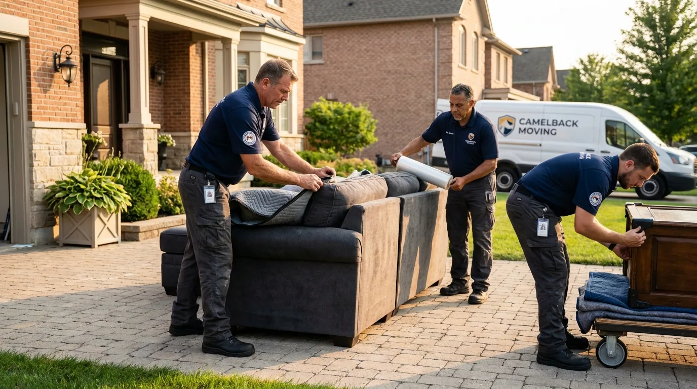 Large estate moving crew wrapping furniture in Chevak, AK